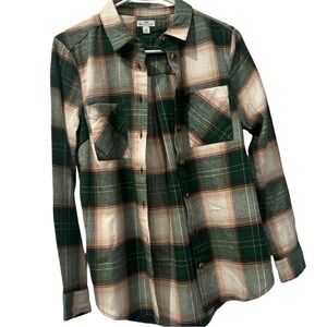 Dip Green and Cream Plaid Button-Up Shirt XS NWT Taylor Swift style